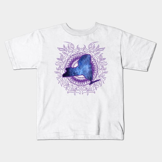 New York Mandala Kids T-Shirt by Manfish Inc.